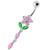 Fancy Jeweled Flower Dangling Banana Bar Navel Ring - Pink