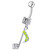Fancy Jeweled Silver Dangling Navel Belly Ring Body Jewelry - Peridot