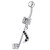 Fancy Jeweled Silver Dangling Navel Belly Ring Body Jewelry - black