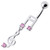 Fancy Jeweled Silver music Dangling Curved Bar Navel Ring - Pink