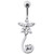 Fancy Jeweled Star Tail Dangling Belly Ring - Clear