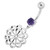 Fancy Single Stone Jeweled Dangling Belly Ring - Purple