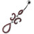 Fancy Studded Jeweled Dangling SS Bar Belly Ring - Red