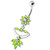 Flower Jeweled Chandelier Navel Ring - Peridot