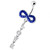 Infinity Love Jeweled Navel Belly Ring - Dark Blue