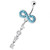 Infinity Love Jeweled Navel Belly Ring - Aqua