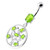 Jeweled Dangling Round Frame Belly Bar - Peridot
