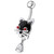 Jeweled Cat Dangling Navel Banana - black