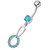 Jeweled Fancy Dangling SS Curved Navel Ring - Aqua