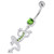 Jeweled Lizard with Frog Legs 925 Sterling Silver Navel Belly Piercing - Peridot