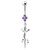 Lizard Belly Banana Dangling Navel Ring - Purple