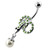 Multi Jeweled Snake with Hanging Ball Navel Belly Ring - Peridot