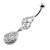 Multi jeweled Tear Navel Belly Piercing - Clear