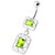 Rectangle Jeweled Navel Belly Banana - Peridot