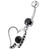 Fancy Jeweled Heart Dangling Belly Ring - black