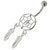 Center Jeweled Dream Catcher Sterling Silver Belly Button Ring - Clear