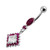 Diamond shapedFancy Dangling Belly Ring - Red