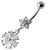 Fancy  Wheel Dangling Belly Ring Body jewelry - Clear