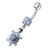 Fancy Jeweled Turtle Dangling Belly Ring - Lavender