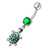 Fancy Jeweled Turtle Dangling Belly Ring - Emerald