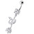 Fancy Multi Colored Jeweled Dangling Navel Belly Button Ring - Clear