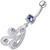 Fancy Multi Lines Dangling With SS Banana Bar Belly Ring - Lavender