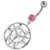 Fancy Dangling Multi jeweled Navel Belly Ring - Pink
