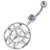 Fancy Dangling Multi jeweled Navel Belly Ring - Lavender