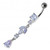 Fancy Multi Stone Jeweled Dangling Banana Bar Belly Button Ring - Lavender