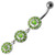 Fancy Old Classic Design Dangling Navel Ring - Peridot