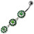 Fancy Old Classic Design Dangling Navel Ring - Emerald