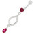Ellipes Shape Dangling Belly Button Ring - Red