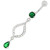 Ellipes Shape Dangling Belly Button Ring - Emerald