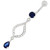 Ellipes Shape Dangling Belly Button Ring - Dark Blue