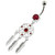 Flower Cut out Dream Catcher belly piercing - Red