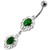 Fancy Jeweled Dangling Belly Ring - Emerald