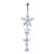 Flower Stone Studded Jeweled Flower Navel Ring - Clear