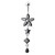 Flower Stone Studded Jeweled Flower Navel Ring - Black