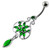Flower in a open Pot Navel Belly Piercing - Emerald