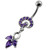 Fany Multi Jeweled Navel Belly Button Piercing - Purple