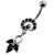 Fany Multi Jeweled Navel Belly Button Piercing - Black