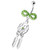 Infinity with Dream catcher Dangling Belly bar - Peridot