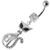 Jeweled Cat Dangling Belly Bar - Clear