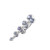 Jeweled Fancy Reverse Silver Dangling Curved Bar Belly Ring - Lavender