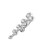 Jeweled Fancy Reverse Silver Dangling Curved Bar Belly Ring - Clear