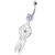Jeweled Dream Catcher Silver Navel Ring - Lavender