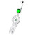 Jeweled Dream Catcher Silver Navel Ring - Emerald