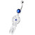 Jeweled Dream Catcher Silver Navel Ring - Dark Blue