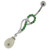 Jeweled Fancy Pearl Silver Dangling Curved Bar Belly Ring - Emerald