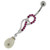 Jeweled Fancy Pearl Silver Dangling Curved Bar Belly Ring - Red